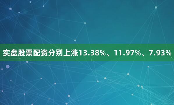 实盘股票配资分别上涨13.38%、11.97%、7.93%